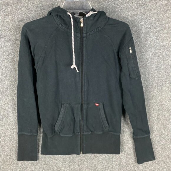 TYR Hoodie Women's Medium Full Zip Distressed 100% Cotton Drawstring M - Picture 1 of 10